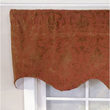 RLF Home 3" Rod Pocket High Quality Fabric Kamau Garnet Regal Valance for Windows 50" x 17" Garnet