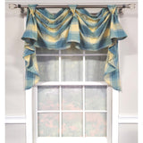 RLF Home 4" Top Tab High Quality Fabric Duncaster 2-Scoop Victory Swag for Windows 40" x 25" Porcelain