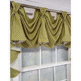 RLF Home 4" Top Tab High Quality Fabric Trellis 3-Scoop Victory Swag for Windows 54" x 25" Sage