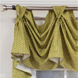 RLF Home 4" Top Tab High Quality Fabric Trellis 3-Scoop Victory Swag for Windows 54" x 25" Sage