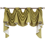 RLF Home 4" Top Tab High Quality Fabric Trellis 3-Scoop Victory Swag for Windows 54" x 25" Sage
