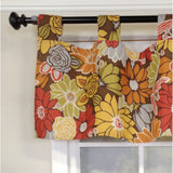 RLF Home 4" Top Tab High Quality Fabric Flormania Tab Valance for Windows 50" x 16" Multi