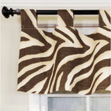 RLF Home 4" Top Tab High Quality Fabric Zebra Tab Valance for Windows 50" x 16" Brown