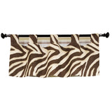 RLF Home 4" Top Tab High Quality Fabric Zebra Tab Valance for Windows 50" x 16" Brown
