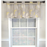 RLF Home 4" Top Tab High Quality Fabric Fall Vine Tab Valance for Windows 50" x 16" Gray