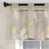 RLF Home 4" Top Tab High Quality Fabric Fall Vine Tab Valance for Windows 50" x 16" Gray