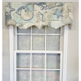 RLF Home 3" Rod Pocket High Quality Fabric Seaside Regal Valance for Windows 50" x 17" Blue