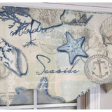 RLF Home 3" Rod Pocket High Quality Fabric Seaside Regal Valance for Windows 50" x 17" Blue