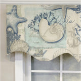 RLF Home 3" Rod Pocket High Quality Fabric Seaside Regal Valance for Windows 50" x 17" Blue