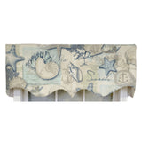 RLF Home 3" Rod Pocket High Quality Fabric Seaside Regal Valance for Windows 50" x 17" Blue