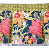 RLF Home 3" Rod Pocket High Quality Fabric Queen's Favor Pleated Valance for Windows 50" x 16" Marine