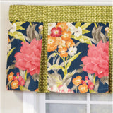 RLF Home 3" Rod Pocket High Quality Fabric Queen's Favor Pleated Valance for Windows 50" x 16" Marine