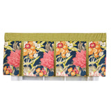 RLF Home 3" Rod Pocket High Quality Fabric Queen's Favor Pleated Valance for Windows 50" x 16" Marine