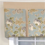 RLF Home 3" Rod Pocket High Quality Fabric Floral Essence Pleated Valance for Windows 50" x 16" Blue