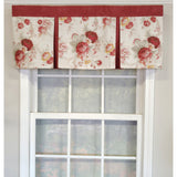 RLF Home 3" Rod Pocket High Quality Fabric Norfolk Pleated Valance for Windows 50" x 16" Red