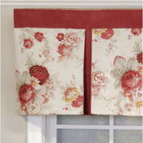 RLF Home 3" Rod Pocket High Quality Fabric Norfolk Pleated Valance for Windows 50" x 16" Red