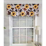 RLF Home 3" Rod Pocket High Quality Fabric Sunflower Regal Valance for Windows 50" x 17" Brown