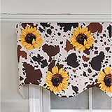 RLF Home 3" Rod Pocket High Quality Fabric Sunflower Regal Valance for Windows 50" x 17" Brown