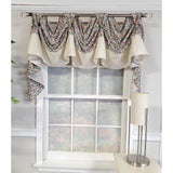 RLF Home 3" Rod Pocket High Quality Fabric Banded Petite Flower 3-S Victory Swag for Windows 54" x 15" Multi