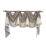 RLF Home 3" Rod Pocket High Quality Fabric Banded Petite Flower 3-S Victory Swag for Windows 54" x 15" Multi