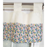 RLF Home 4" Top Tab High Quality Fabric Petite flower Tab Valance for Windows 50" x 15" Multi