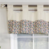 RLF Home 4" Top Tab High Quality Fabric Petite flower Tab Valance for Windows 50" x 15" Multi
