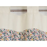 RLF Home 4" Top Tab High Quality Fabric Petite flower Tab Valance for Windows 50" x 15" Multi