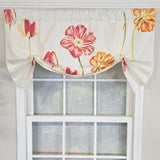 RLF Home 100% Cotton La Tulipe Butterfly With Poly/Cotton lining Rod Pocket Valance 50" x 16" White