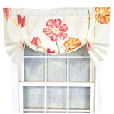 RLF Home 100% Cotton La Tulipe Butterfly With Poly/Cotton lining Rod Pocket Valance 50" x 16" White