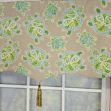 RLF Home 100% Cotton Tortuga Stanform  Fully lined Windows Rod Pocket Valance 50" x 16"  Green