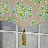 RLF Home 100% Cotton Tortuga Stanform  Fully lined Windows Rod Pocket Valance 50" x 16"  Green