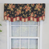 RLF Home 100% Cotton Lancaster Glory  Fully lined Windows Rod Pocket Valance 50" x 16"  Black