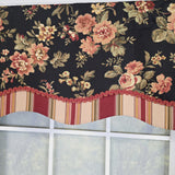 RLF Home 100% Cotton Lancaster Glory  Fully lined Windows Rod Pocket Valance 50" x 16"  Black