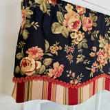 RLF Home 100% Cotton Lancaster Glory  Fully lined Windows Rod Pocket Valance 50" x 16"  Black