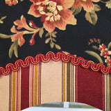 RLF Home 100% Cotton Lancaster Glory  Fully lined Windows Rod Pocket Valance 50" x 16"  Black