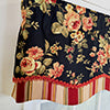RLF Home 100% Cotton Lancaster Glory  Fully lined Windows Rod Pocket Valance 50" x 16"  Black