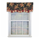 RLF Home 100% Cotton Lancaster Glory  Fully lined Windows Rod Pocket Valance 50" x 16"  Black