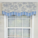 RLF Home 100% Cotton Ashington Glory  Fully lined Windows Rod Pocket Valance 50" x 16"  Blue
