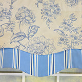 RLF Home 100% Cotton Ashington Glory  Fully lined Windows Rod Pocket Valance 50" x 16"  Blue