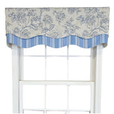 RLF Home 100% Cotton Ashington Glory  Fully lined Windows Rod Pocket Valance 50" x 16"  Blue