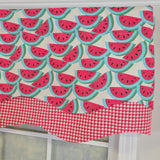 RLF Home 100% Cotton Sandias Glory  Fully lined Windows Rod Pocket Valance 50" x 16"  Red
