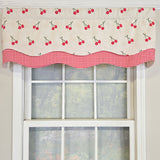 RLF Home 100% Cotton Cherry Dance Glory  Fully lined Windows Rod Pocket Valance 50" x 16"  Red