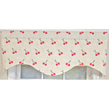 RLF Home 100% Cotton Cherry Dance Glory  Fully lined Windows Rod Pocket Valance 50" x 16"  Red