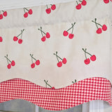 RLF Home 100% Cotton Cherry Dance Glory  Fully lined Windows Rod Pocket Valance 50" x 16"  Red