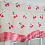 RLF Home 100% Cotton Cherry Dance Glory  Fully lined Windows Rod Pocket Valance 50" x 16"  Red