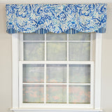 RLF Home 100% Cotton Mystify Petticoat  Fully lined Windows Rod Pocket Valance 50" x 15"  Blue