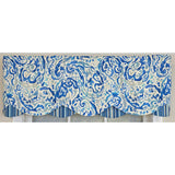 RLF Home 100% Cotton Mystify Petticoat  Fully lined Windows Rod Pocket Valance 50" x 15"  Blue