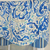 RLF Home 100% Cotton Mystify Petticoat  Fully lined Windows Rod Pocket Valance 50" x 15"  Blue