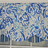 RLF Home 100% Cotton Mystify Petticoat  Fully lined Windows Rod Pocket Valance 50" x 15"  Blue