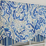 RLF Home 100% Cotton Mystify Petticoat  Fully lined Windows Rod Pocket Valance 50" x 15"  Blue